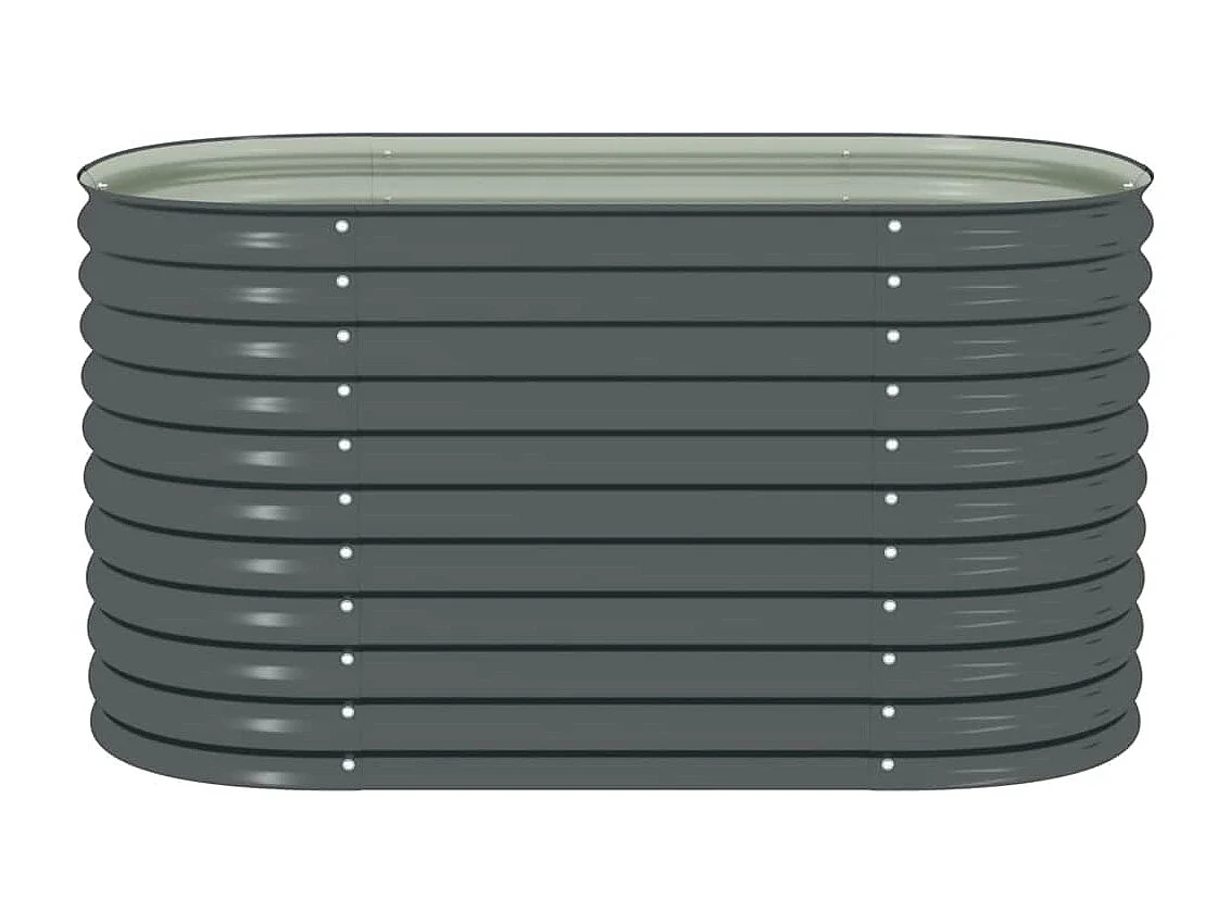 Lit surélevé de jardin 160x80x81 cm Acier galvanisé Gris
