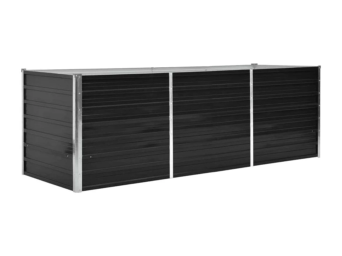 Lit surélevé de jardin Anthracite 240x80x77 cm Acier galvanisé
