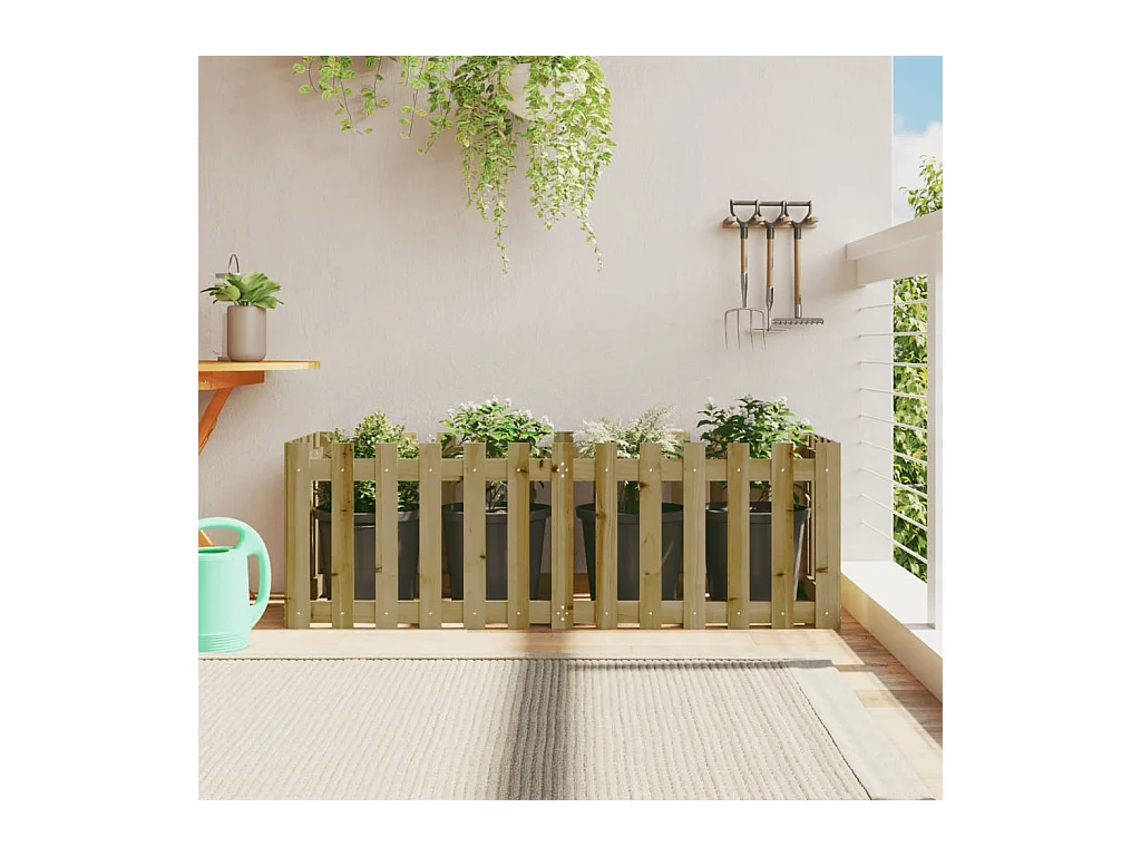 Lit surélevé de jardin design de clôture bois de pin imprégné