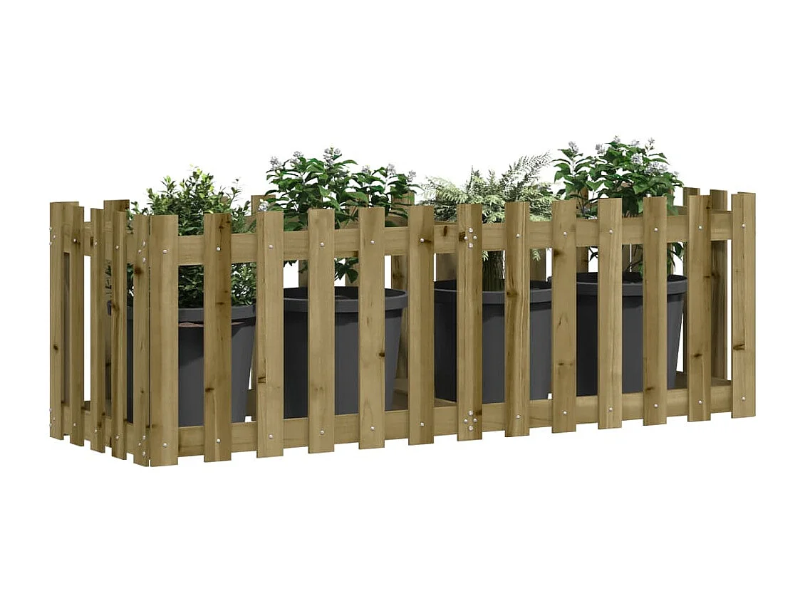 Lit surélevé de jardin design de clôture bois de pin imprégné