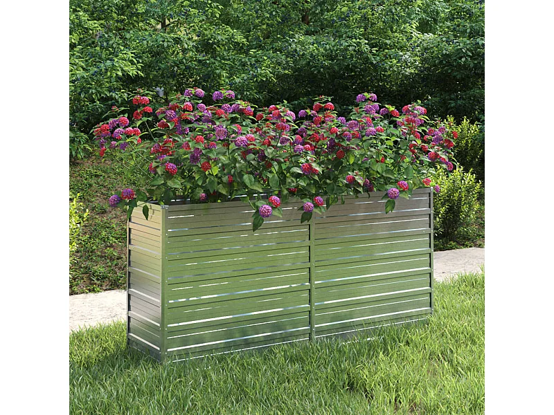 Verhoogd tuinbed 160x40x77 cm Gegalvaniseerd staal Zilver