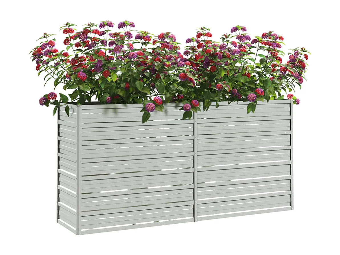 Verhoogd tuinbed 160x40x77 cm Gegalvaniseerd staal Zilver