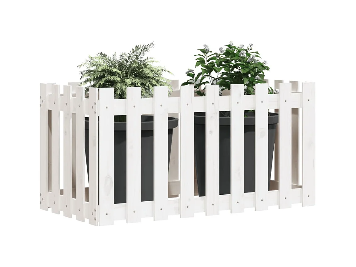 Aiuola rialzata di design con recinzione 100x50x70cm in pino massello