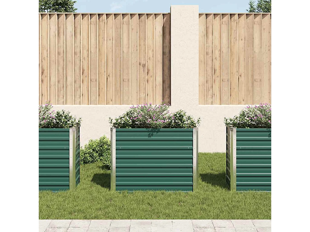 Verhoogd tuinbed Gegalvaniseerd staal 100x40x77 cm Groen