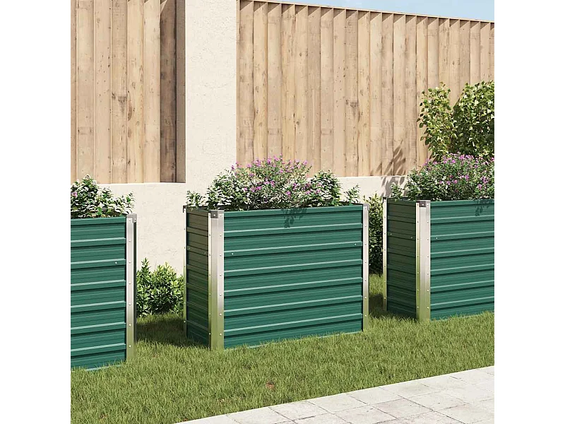 Verhoogd tuinbed Gegalvaniseerd staal 100x40x77 cm Groen