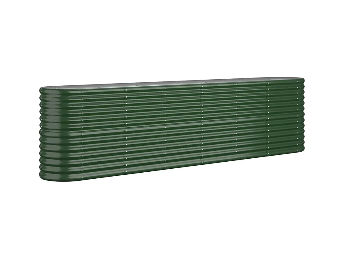 Verhoogd tuinbed gepoedercoat staal 260x40x68 cm groen