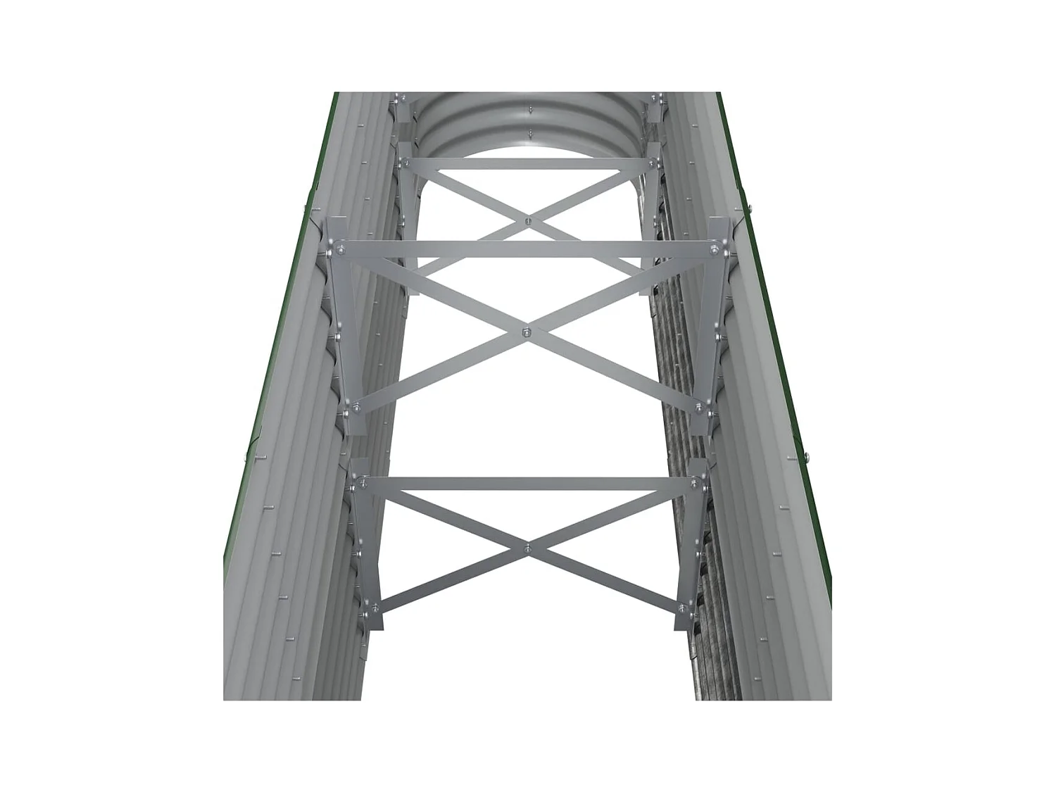 Verhoogd tuinbed gepoedercoat staal 260x40x68 cm groen