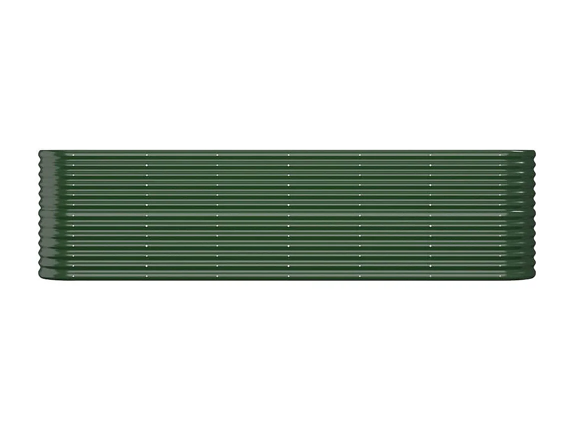 Lit surélevé de jardin Acier enduit de poudre 260x40x68 cm Vert
