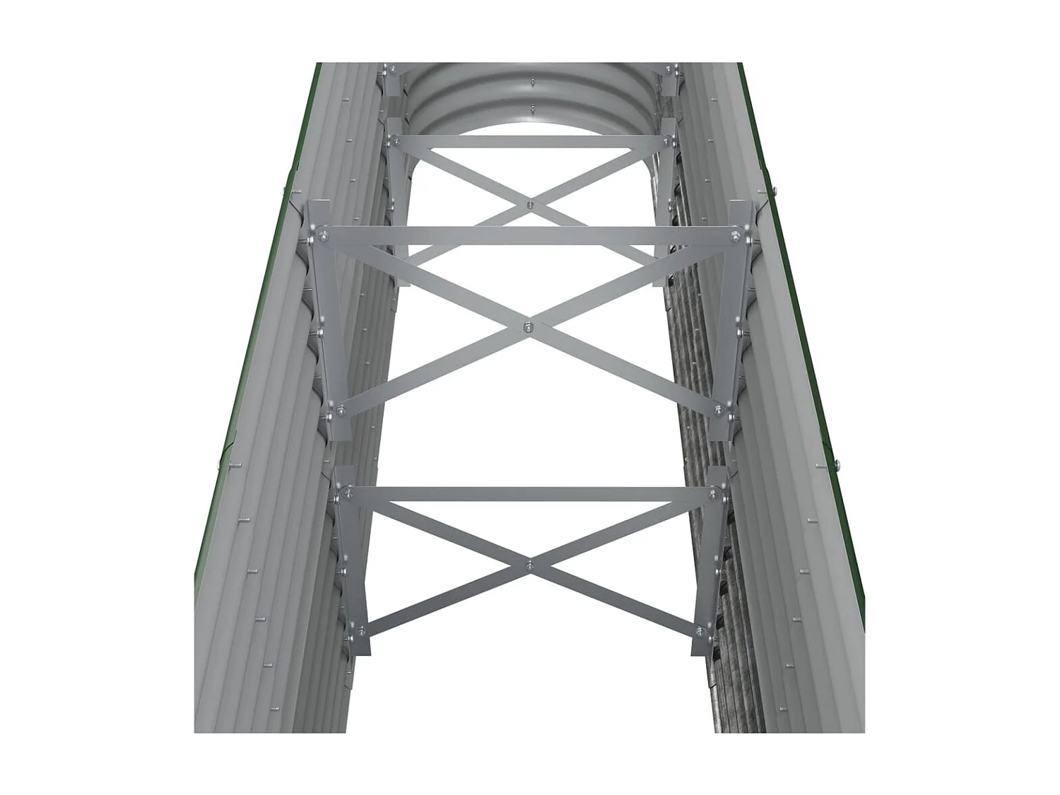 Lit surélevé de jardin Acier enduit de poudre 260x40x68 cm Vert