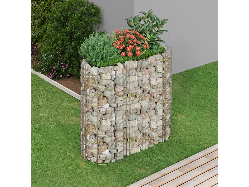 Gabion verhoogde bak Gegalvaniseerd ijzer 120x50x100 cm