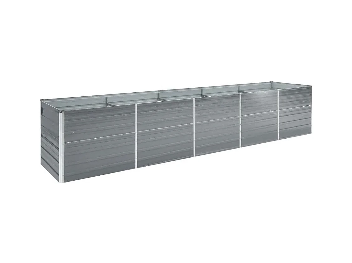 Lit surélevé de jardin Acier galvanisé 400x80x77 cm Gris
