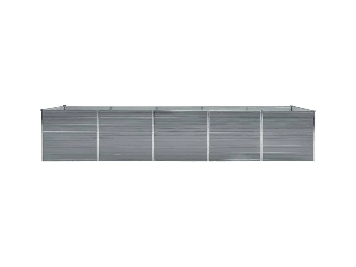 Lit surélevé de jardin Acier galvanisé 400x80x77 cm Gris