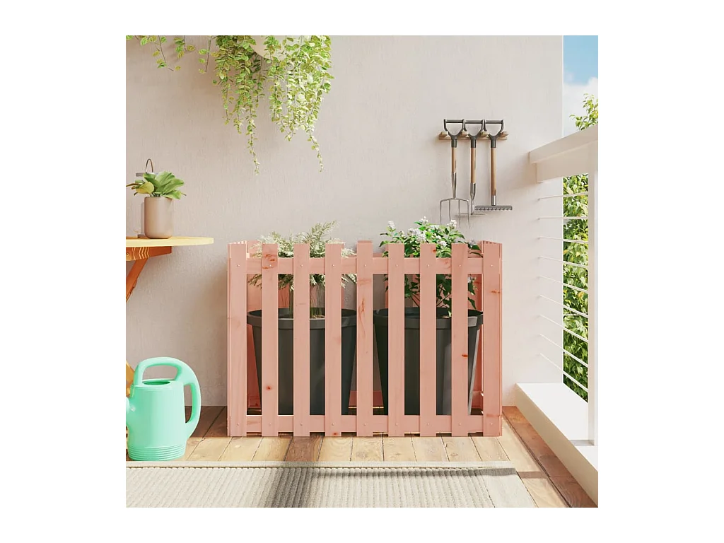 Designer verhoogde tuinbak met massief Douglassparrenhouten omheining