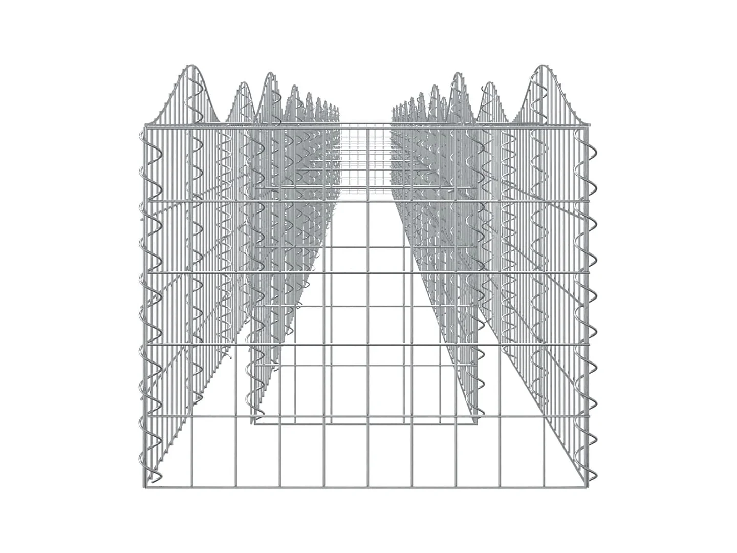 Gewölbtes Gabionen-Hochbeet 800x50x50 cm, verzinktes Eisen