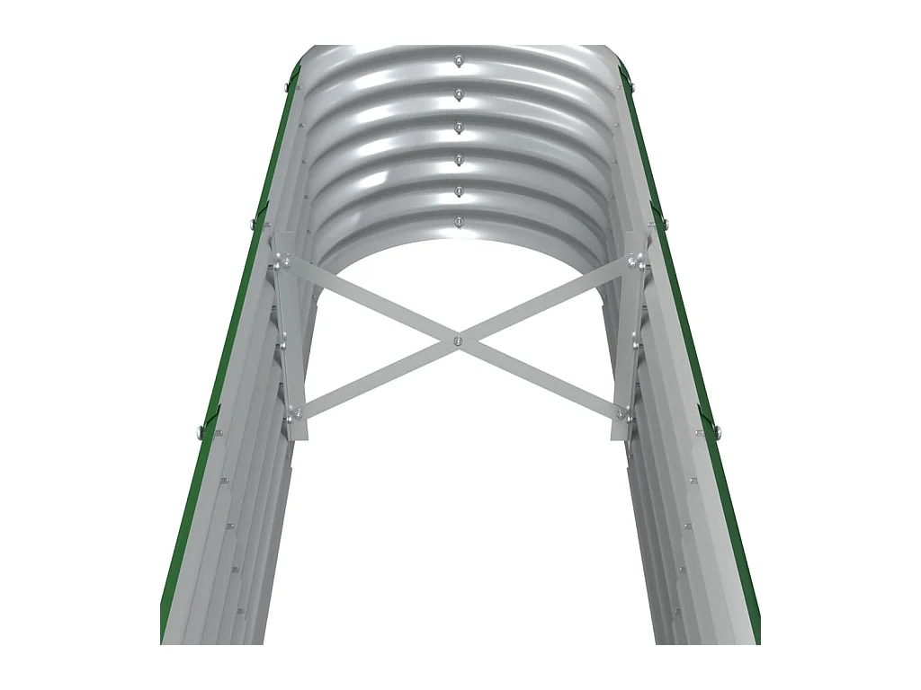 Letto da giardino rialzato in acciaio verniciato a polvere 260x40x36 cm verde