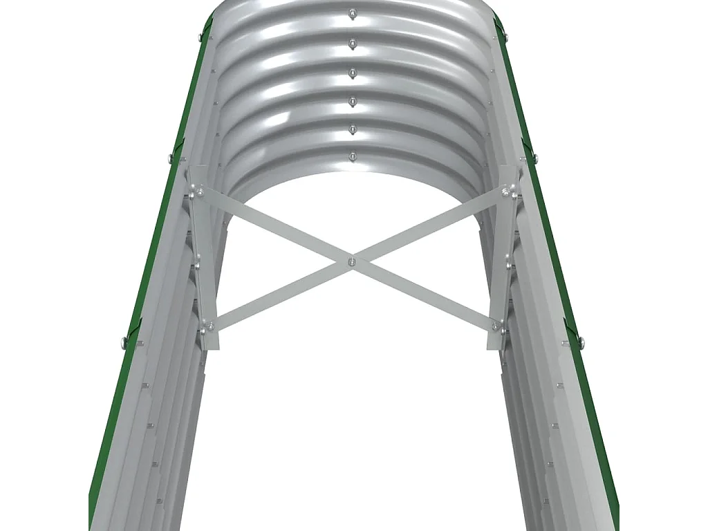 Letto da giardino rialzato in acciaio verniciato a polvere 260x40x36 cm verde