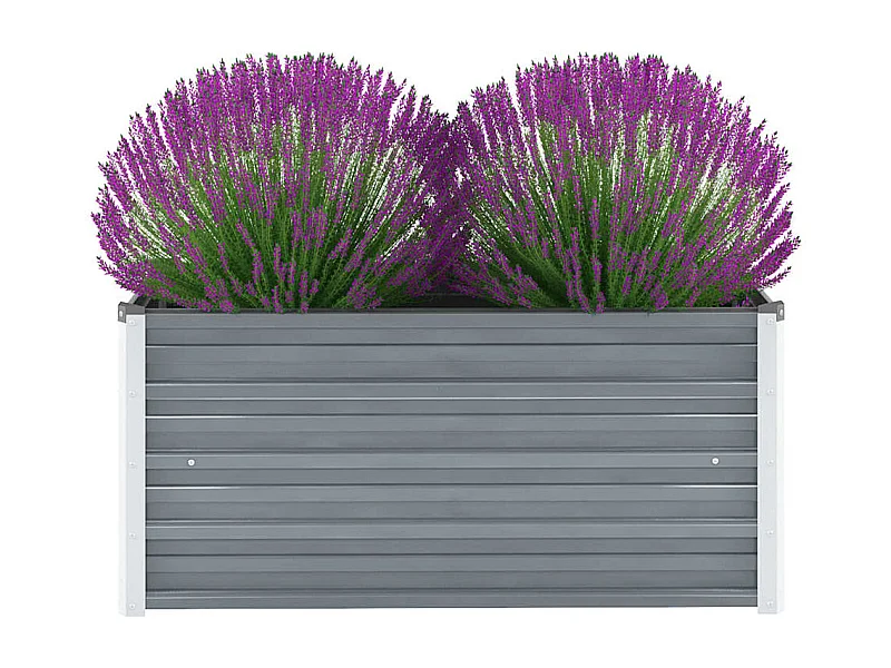 Letto da giardino rialzato in acciaio zincato 100x40x45 cm Grigio