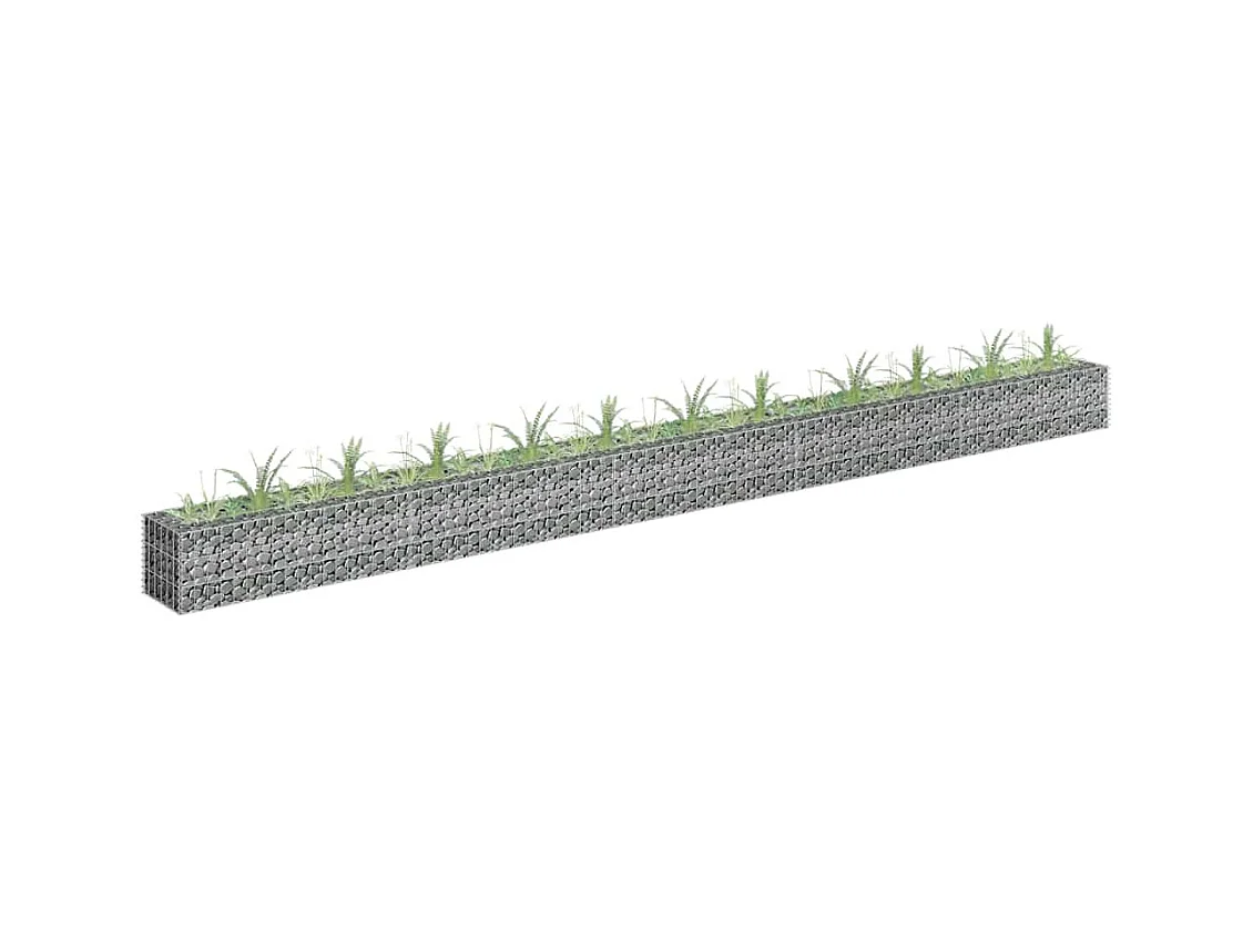 Lit surélevé à gabion Acier galvanisé 450x30x30 cm