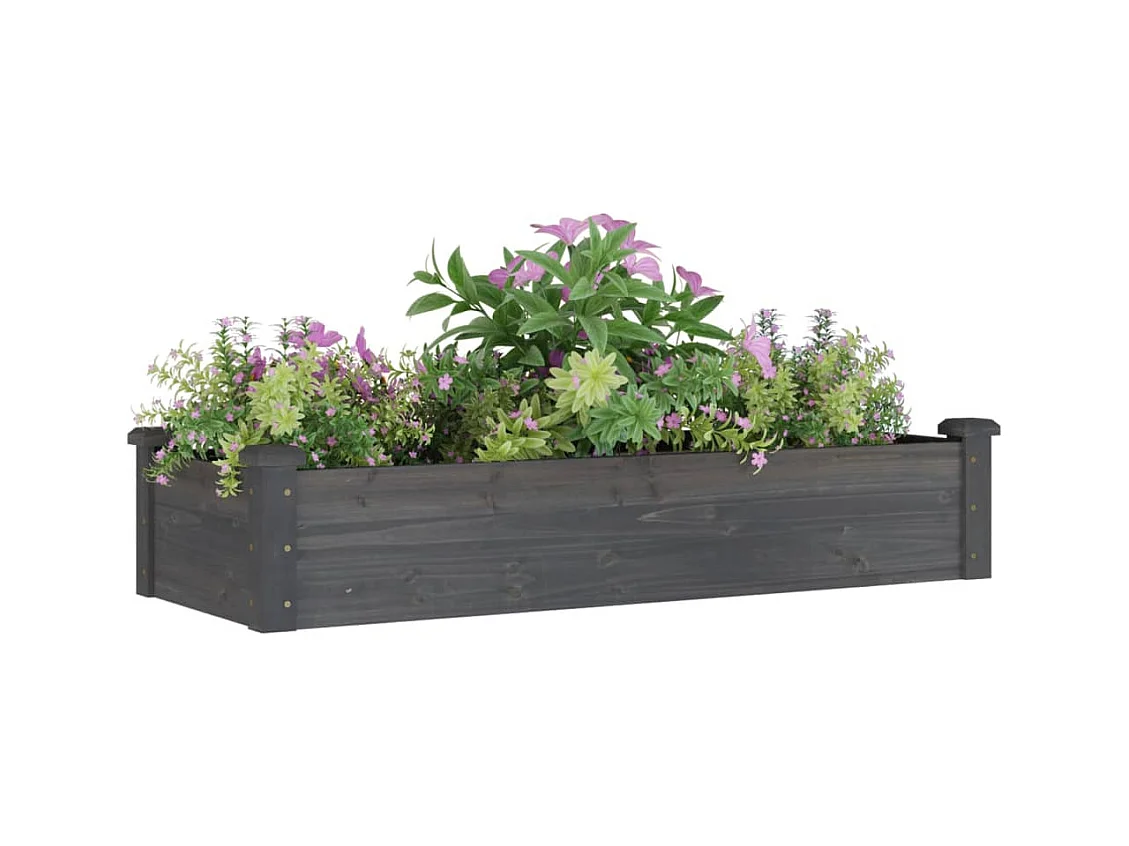 Lit surélevé de jardin doublure 120x45x25 cm bois massif sapin