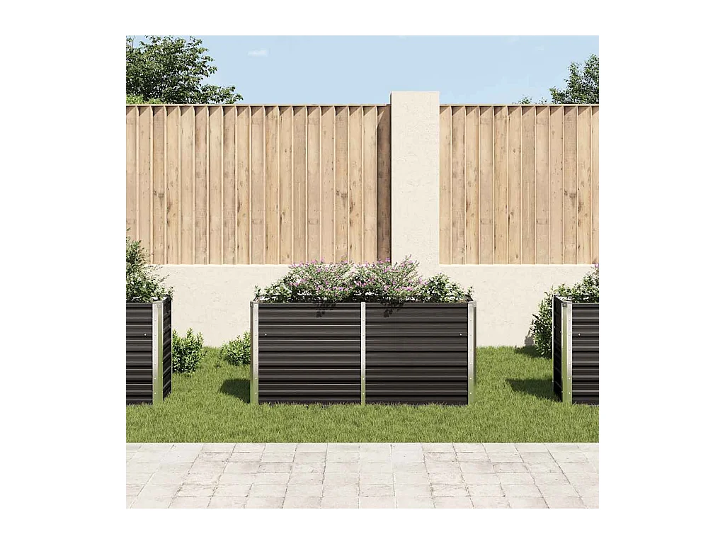 Verhoogd tuinbed Antraciet 160x40x77 cm Gegalvaniseerd staal