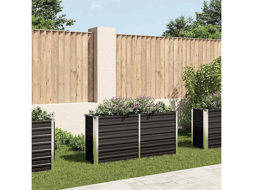 Lit surélevé de jardin Anthracite 160x40x77 cm Acier galvanisé