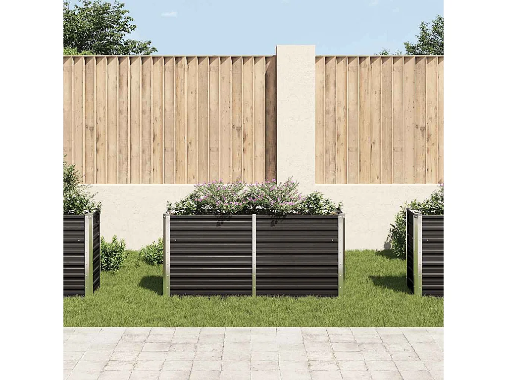 Lit surélevé de jardin Anthracite 160x40x77 cm Acier galvanisé