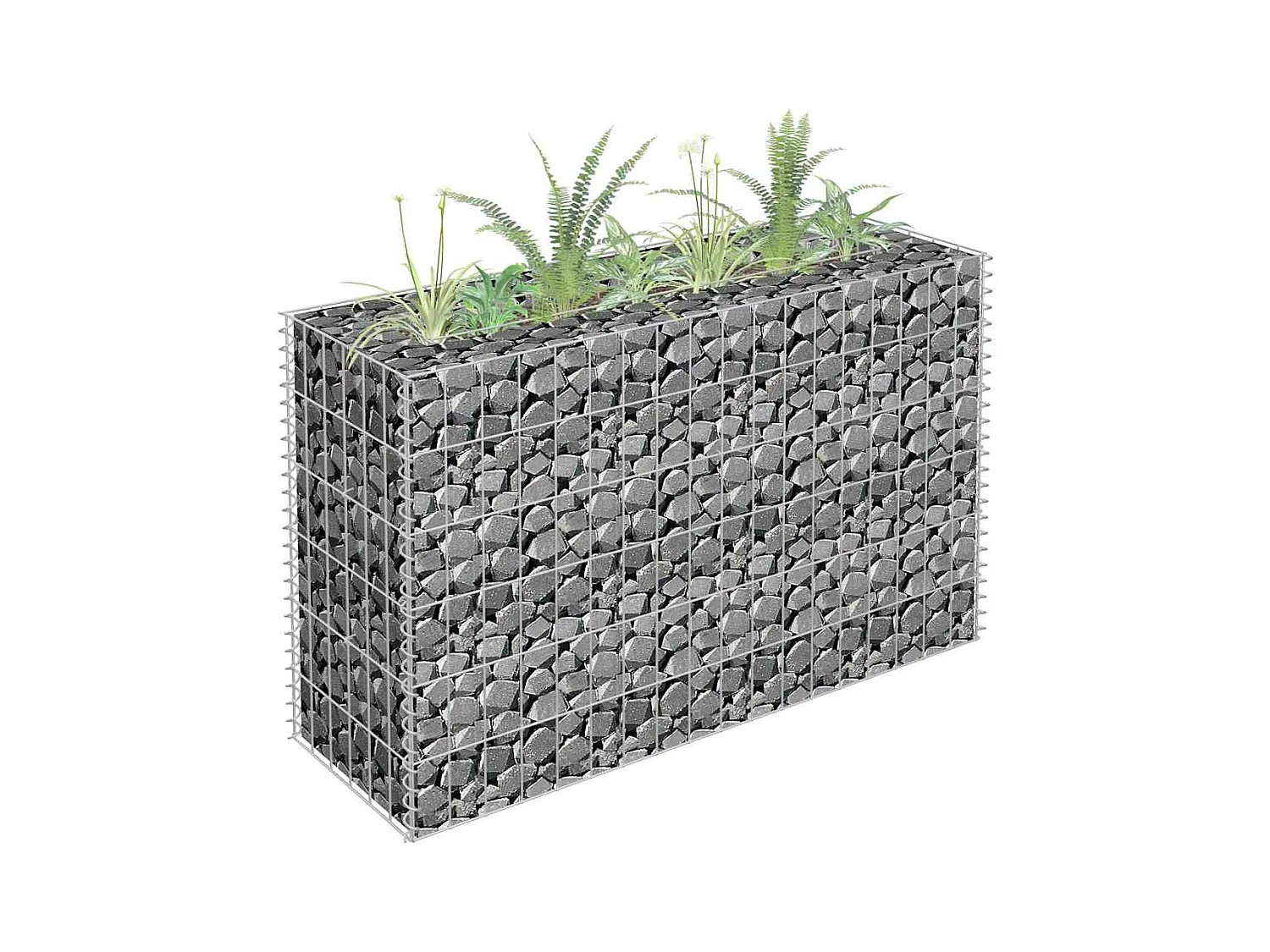 Lit surélevé à gabion Acier galvanisé 90x30x60 cm