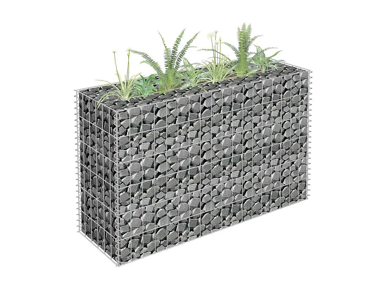 Lit surélevé à gabion Acier galvanisé 90x30x60 cm