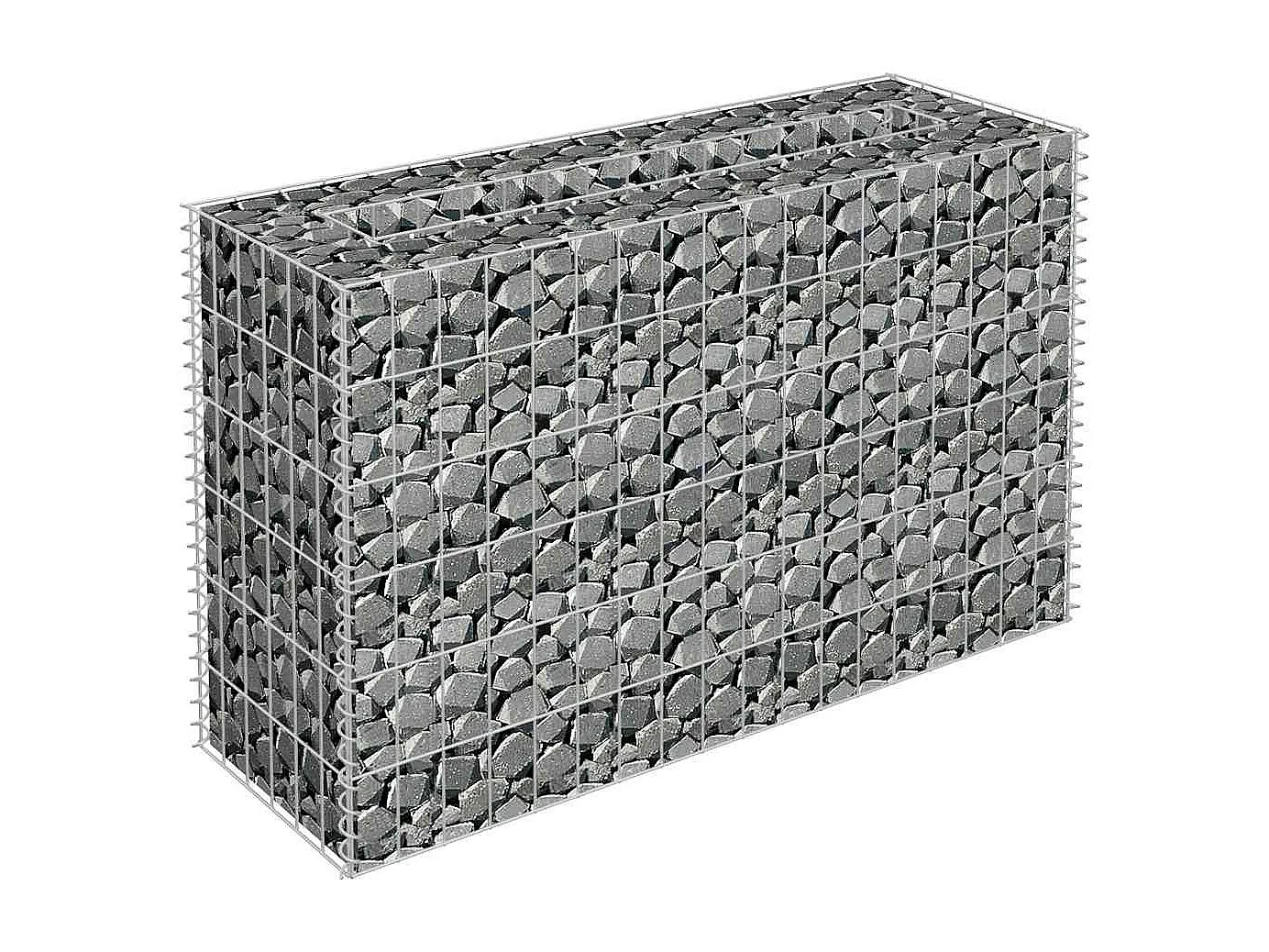 Lit surélevé à gabion Acier galvanisé 90x30x60 cm