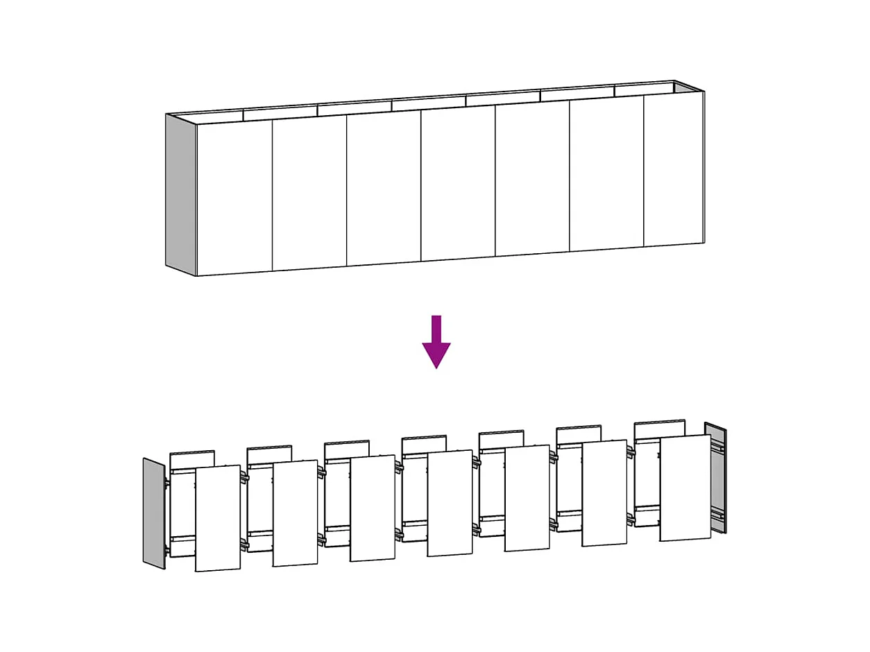Verhoogd tuinbed 280x40x80 cm cortenstaal