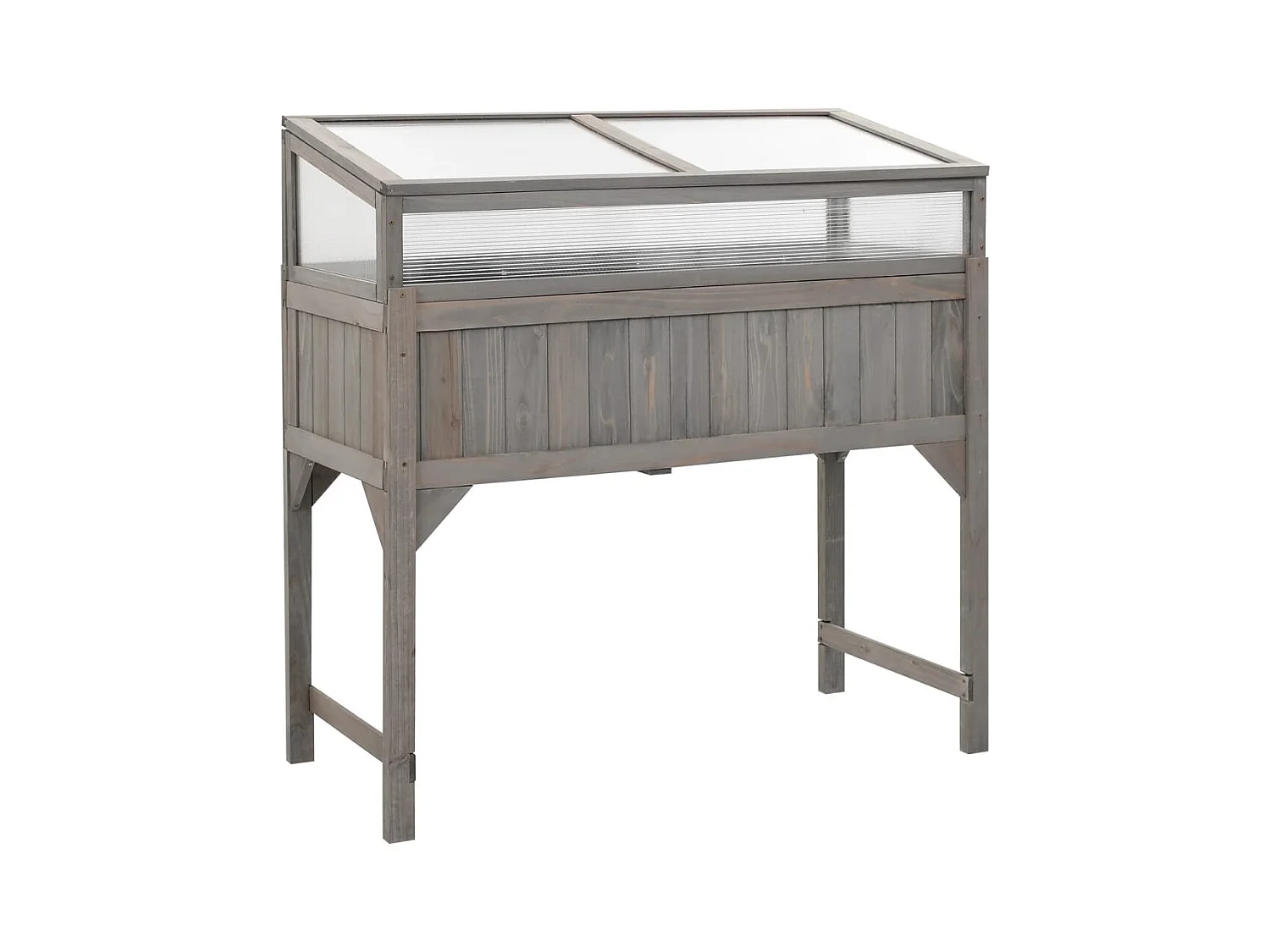 Lit surélevé avec serre 110x54x120 cm Bois de sapin massif