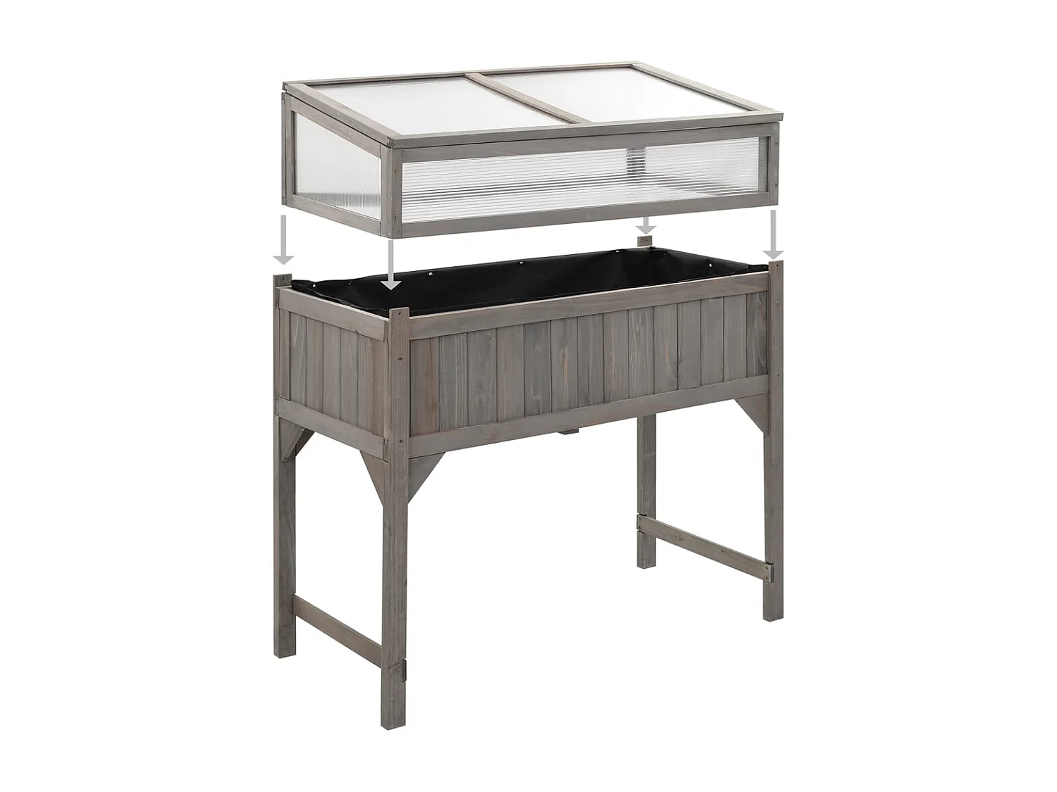 Verhoogd bed met kas 110x54x120 cm Massief dennenhout