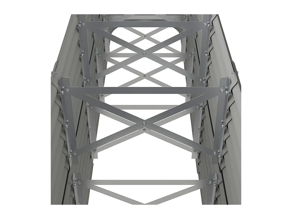 Bancal de jardín elevado de acero con recubrimiento en polvo, 224 x 40 x 68 cm, color gris