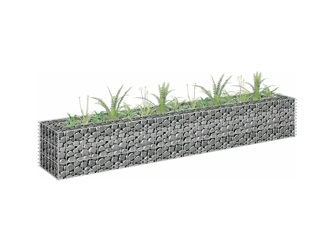 Lit surélevé à gabion Acier galvanisé 180x30x30 cm
