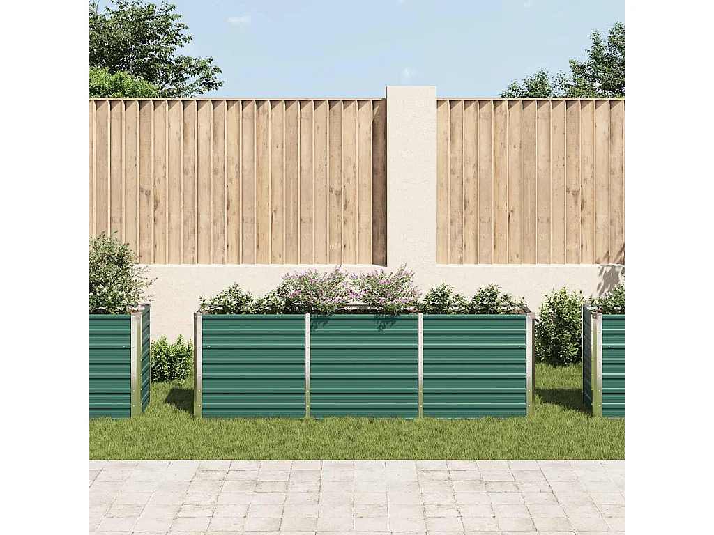 Verhoogd tuinbed Gegalvaniseerd staal 240x40x77 cm Groen