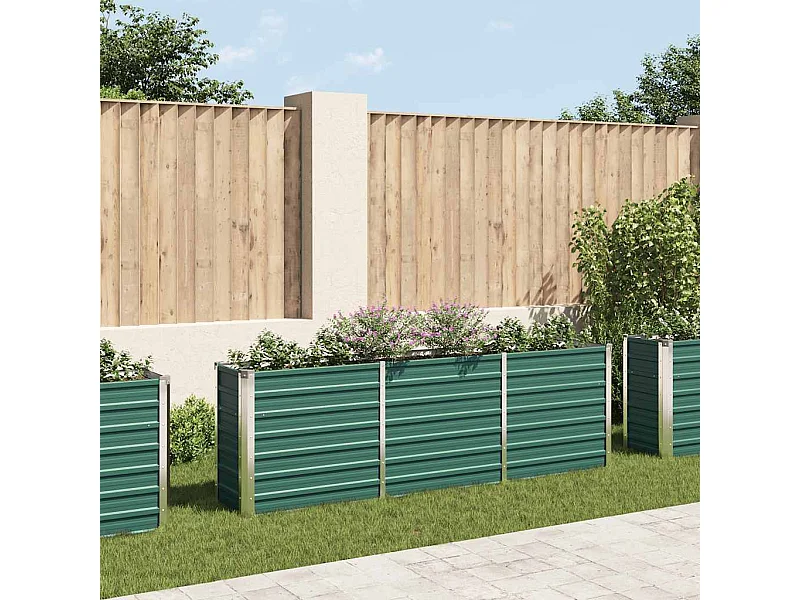 Verhoogd tuinbed Gegalvaniseerd staal 240x40x77 cm Groen