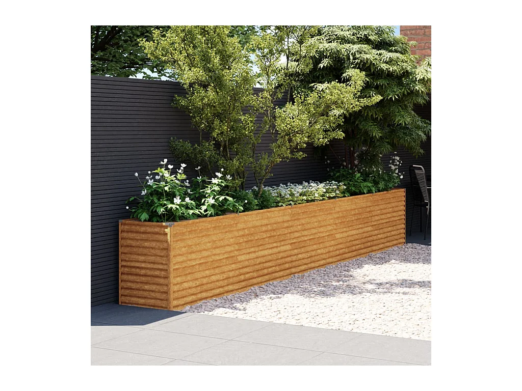 Lit surélevé de jardin 482x50x69 cm acier corten