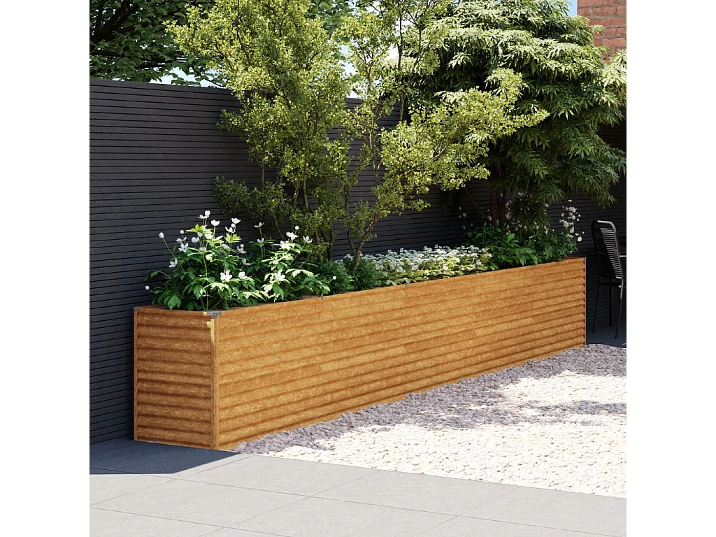 Lit surélevé de jardin 482x50x69 cm acier corten