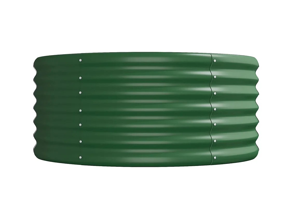 Letto da giardino rialzato in acciaio verniciato a polvere 512x80x36 cm verde