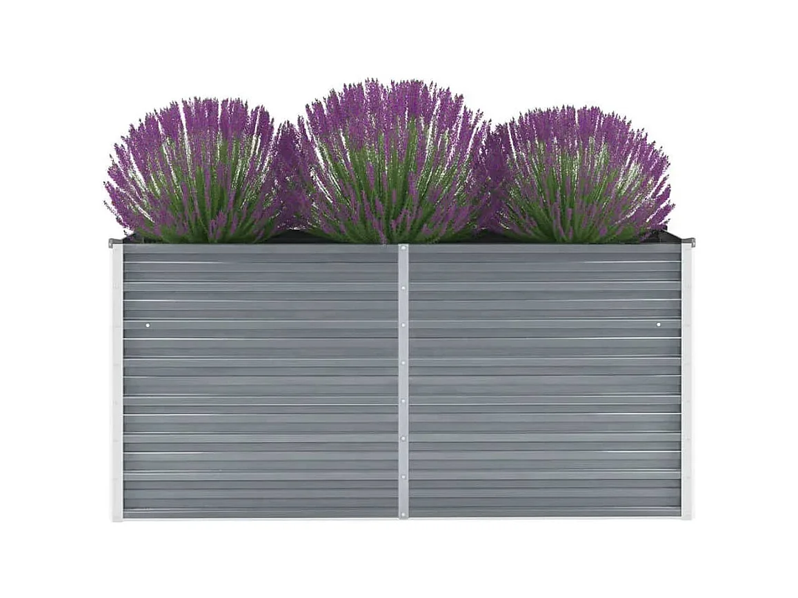 Letto da giardino rialzato in acciaio zincato 160x40x77 cm Grigio