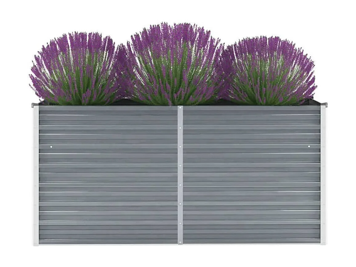 Letto da giardino rialzato in acciaio zincato 160x40x77 cm Grigio