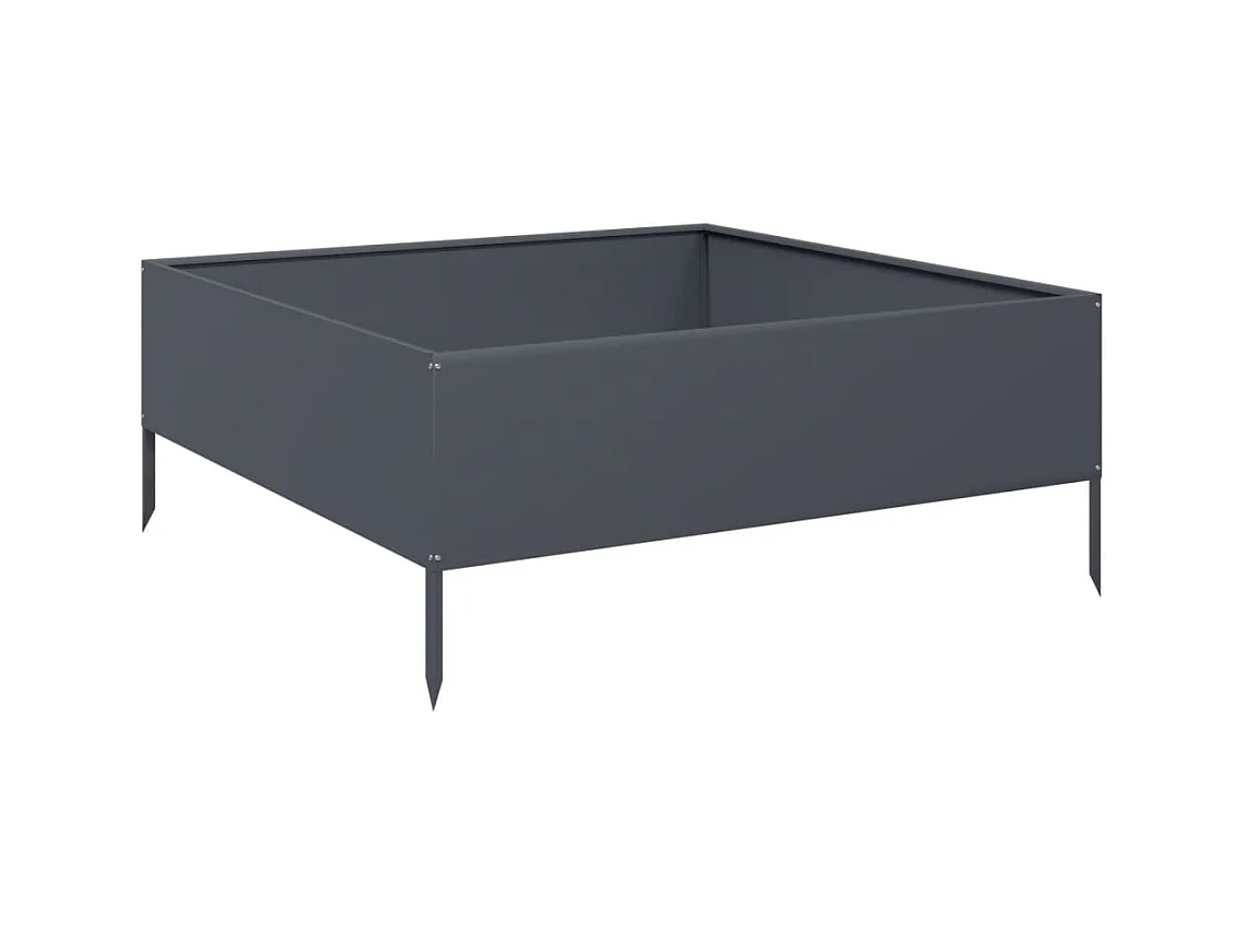 Letto rialzato antracite 100x100x25 cm in acciaio