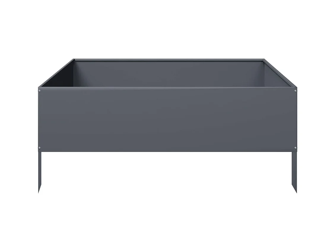 Letto rialzato antracite 100x100x25 cm in acciaio