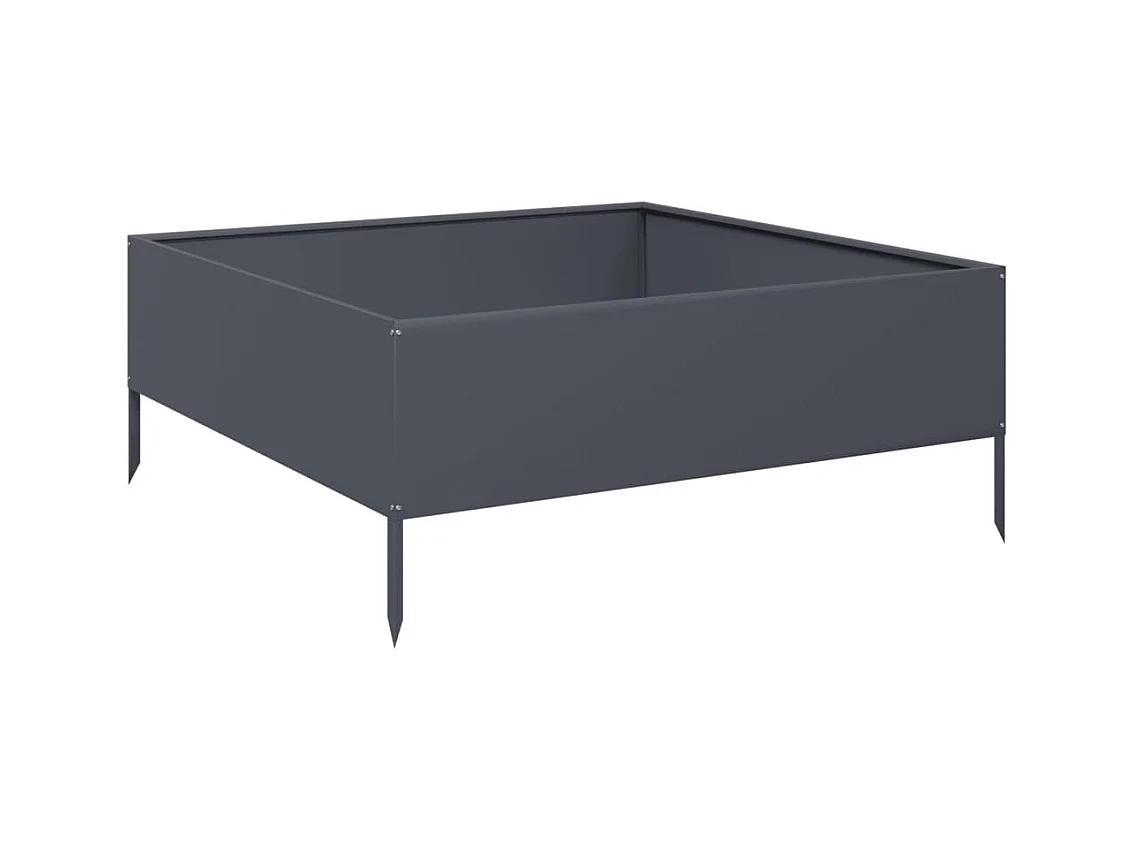 Letto rialzato antracite 100x100x25 cm in acciaio