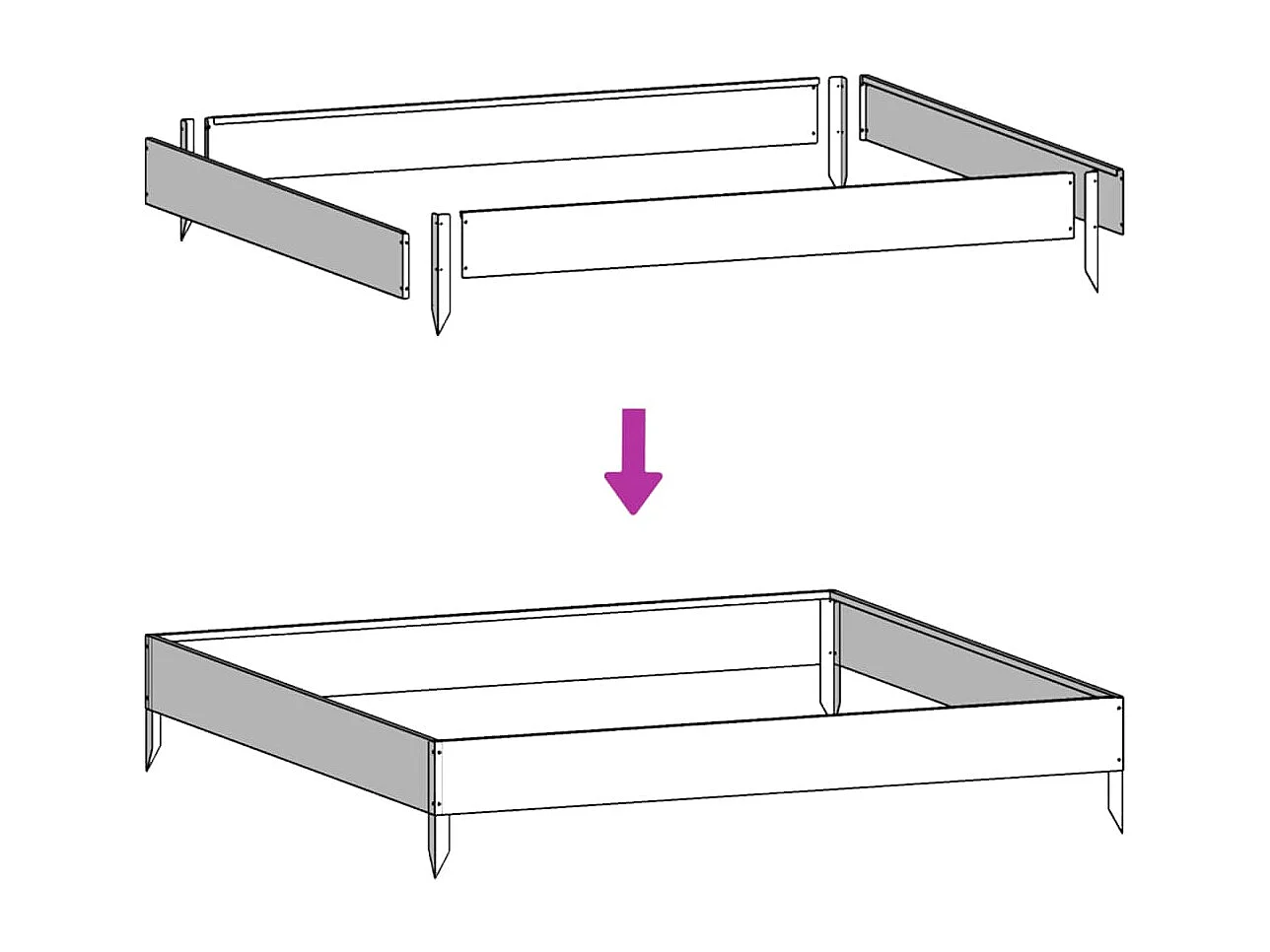 Bancal elevado antracita 100x100x25 cm acero