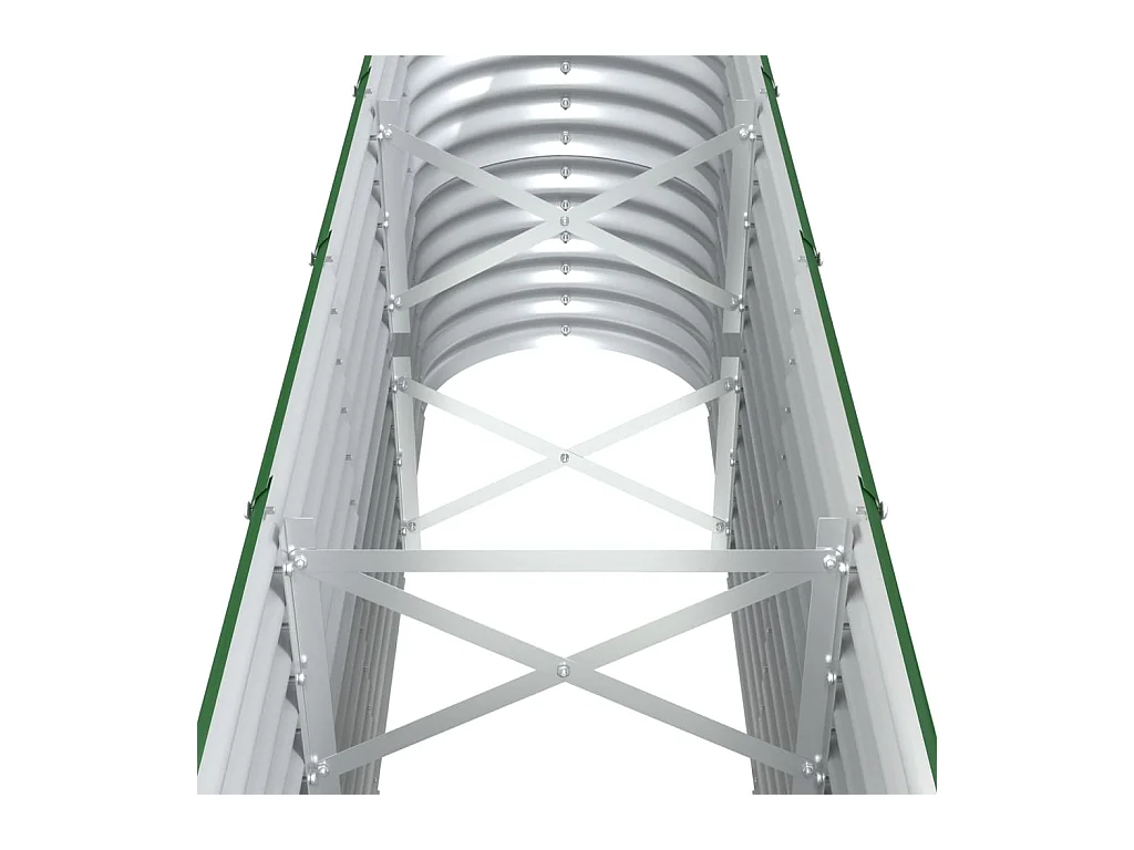 Letto da giardino rialzato in acciaio verniciato a polvere 332x40x68 cm verde