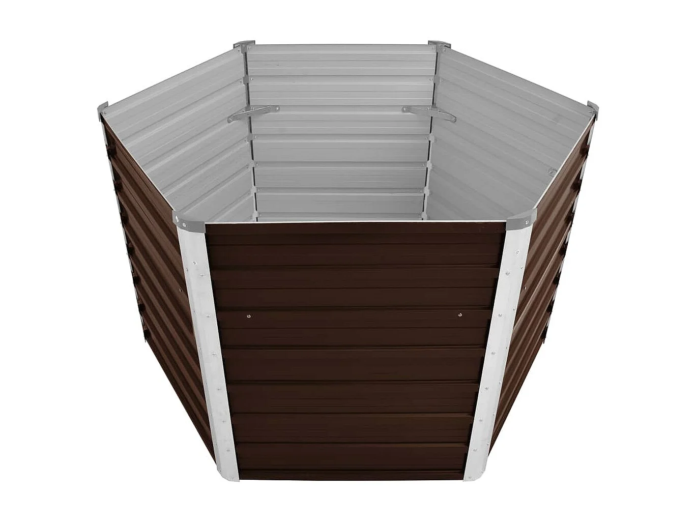 Bruin verhoogd tuinbed 129x129x77 cm gegalvaniseerd staal