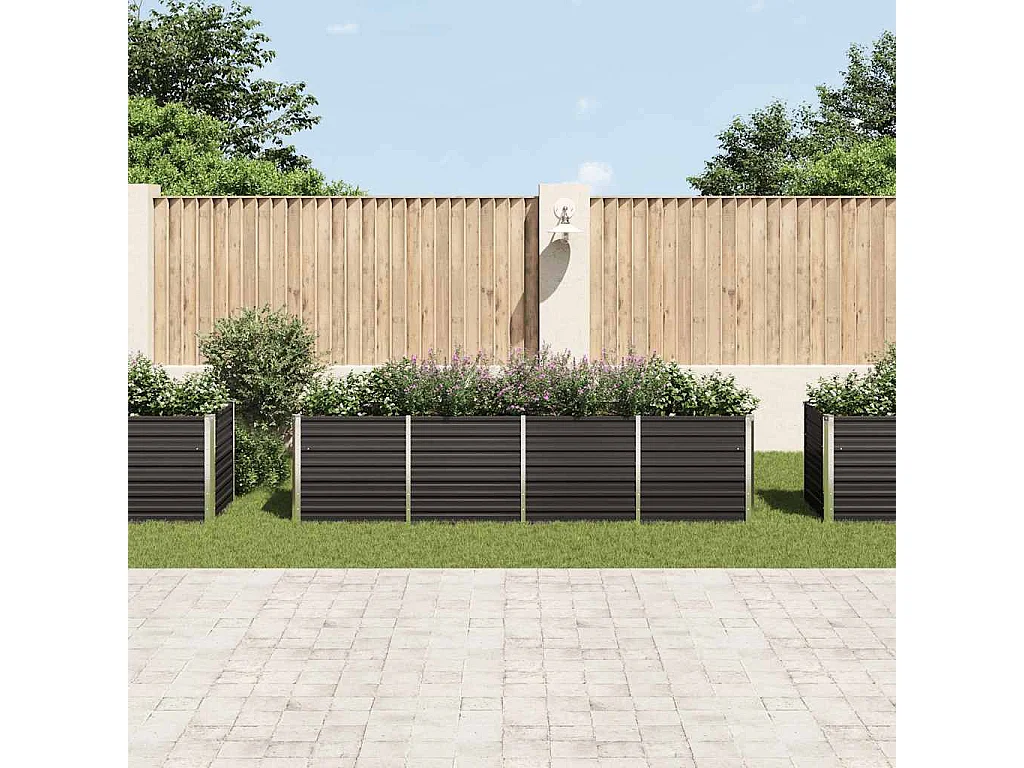 Lit surélevé de jardin Anthracite 320x80x77 cm Acier galvanisé