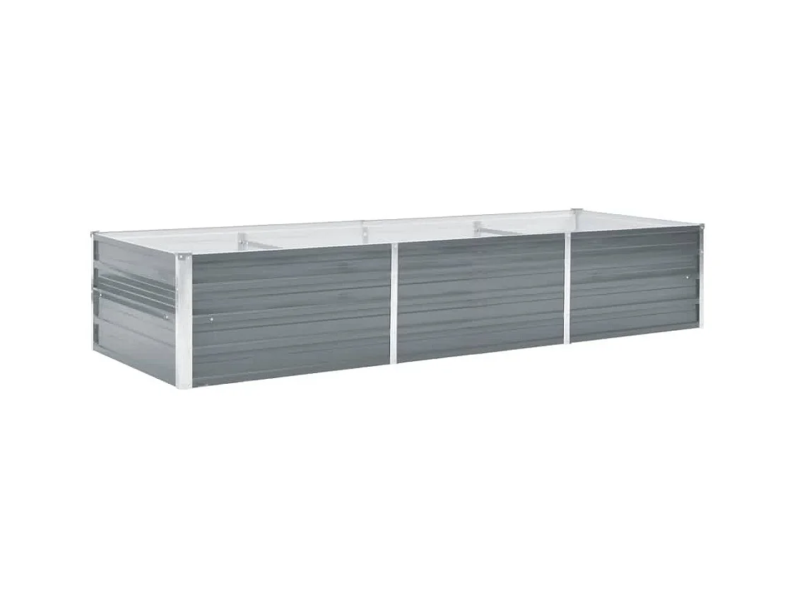 Lit surélevé de jardin Acier galvanisé 240x80x45 cm Gris