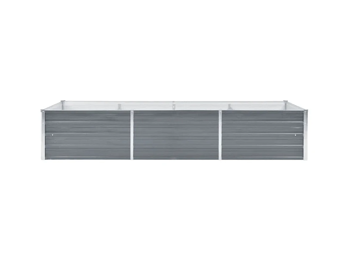 Lit surélevé de jardin Acier galvanisé 240x80x45 cm Gris